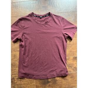 Public Rec Womens Small Burgundy Dark Red Short Sleeve Essential Tee